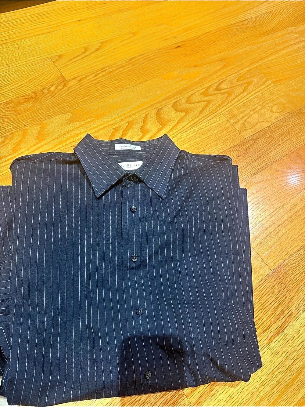 Van Heusen Men's Striped Cotton Button-Down Shirt. Cotton.